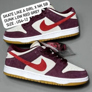 nike sb dunk low red grey